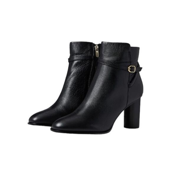 Draper James Leather Tegan Dress Boot Black with Buckle Size 10 NWT - Picture 1 of 15